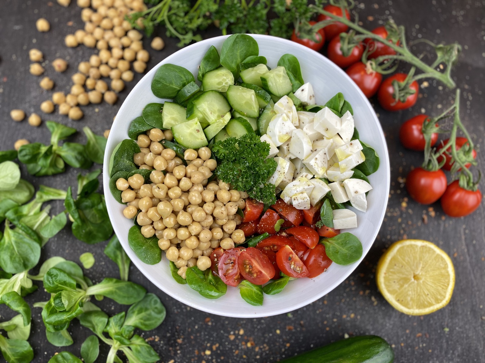 Fresh Chickpea Salad Bowl